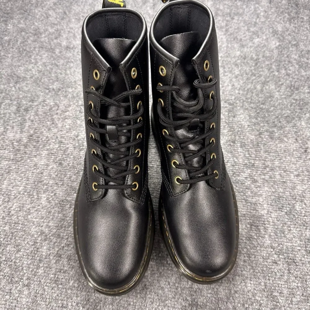 Dr. Doc Martens Zavala Boots Mens 8 Womens 9 Black Leather Combat Boots Grunge